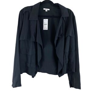 NWT‎ Ella Moss Nella Long Sleeve Open Front Draped Jacket Sz L